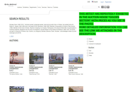 Goldens auction house search for Gorbachev artworks, Evening in the forest by Gorobec Pavlo