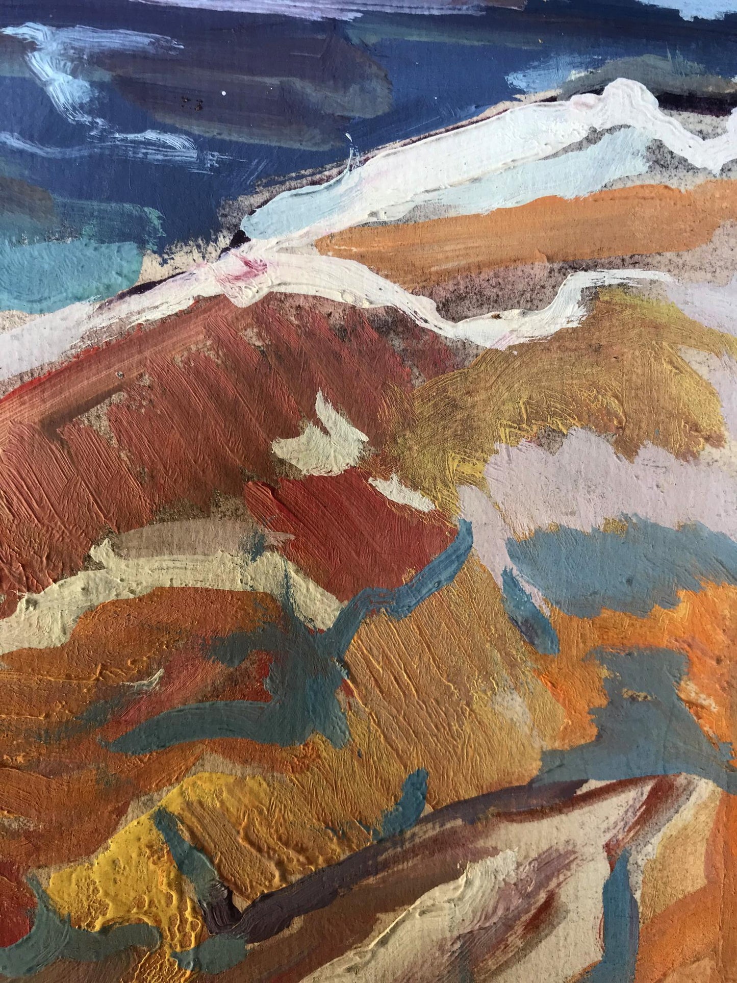 Oil painting Early winter by Alexander Arkadievich Litvinov, abstract textured landscape