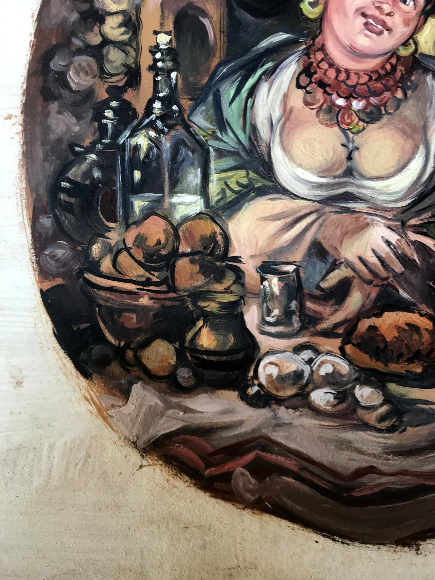 Oil painting Away by Alexander Arkadievich Litvinov dark glass bottle