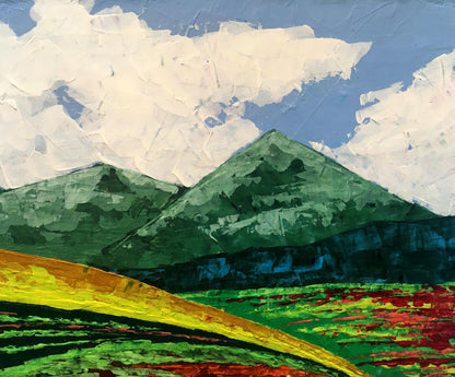 Oil painting Summer in the mountains by Zadorozhnya V. V. with green peaks