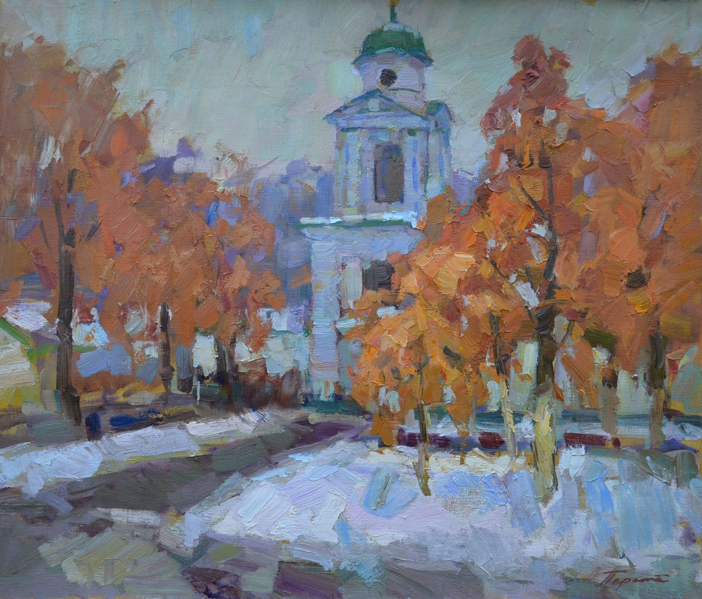 Oli painting Frosty morning Pereta Vyacheslav