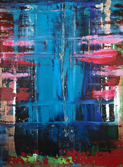 Abstract acrylic painting Conversation on the Shore by Melezhik Olga