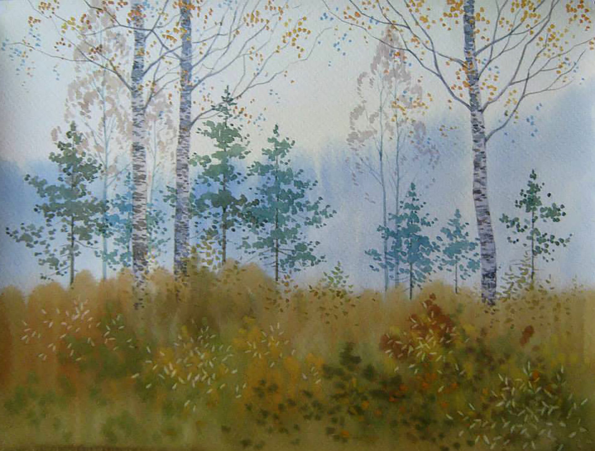 Watercolor painting Twilight. Etude Savenets Valery