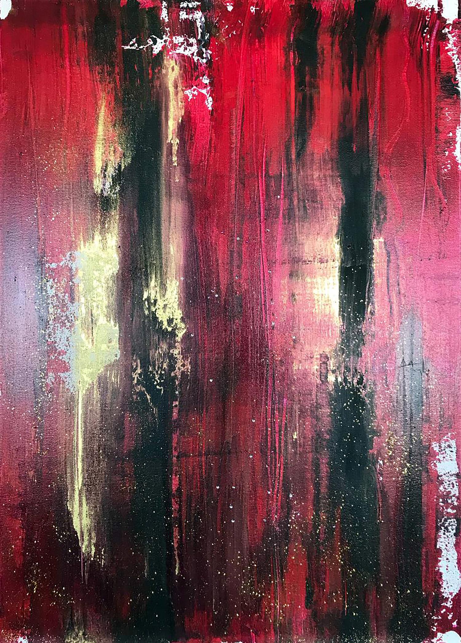 Acrylic painting Fire Kali by Melezhik Olga with bold red black strokes