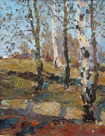 Oil painting March. Etude Savenets Valery