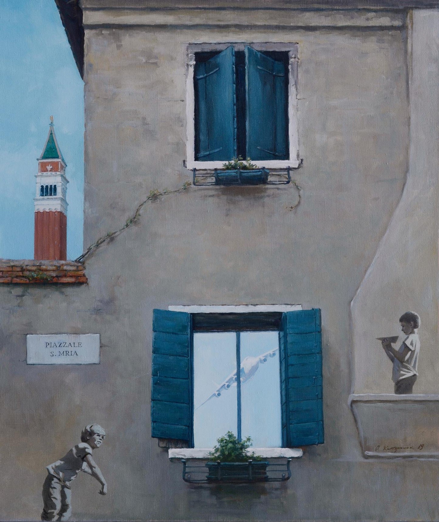Oil painting Piazzale St MRIA Oleg Kateryniuk