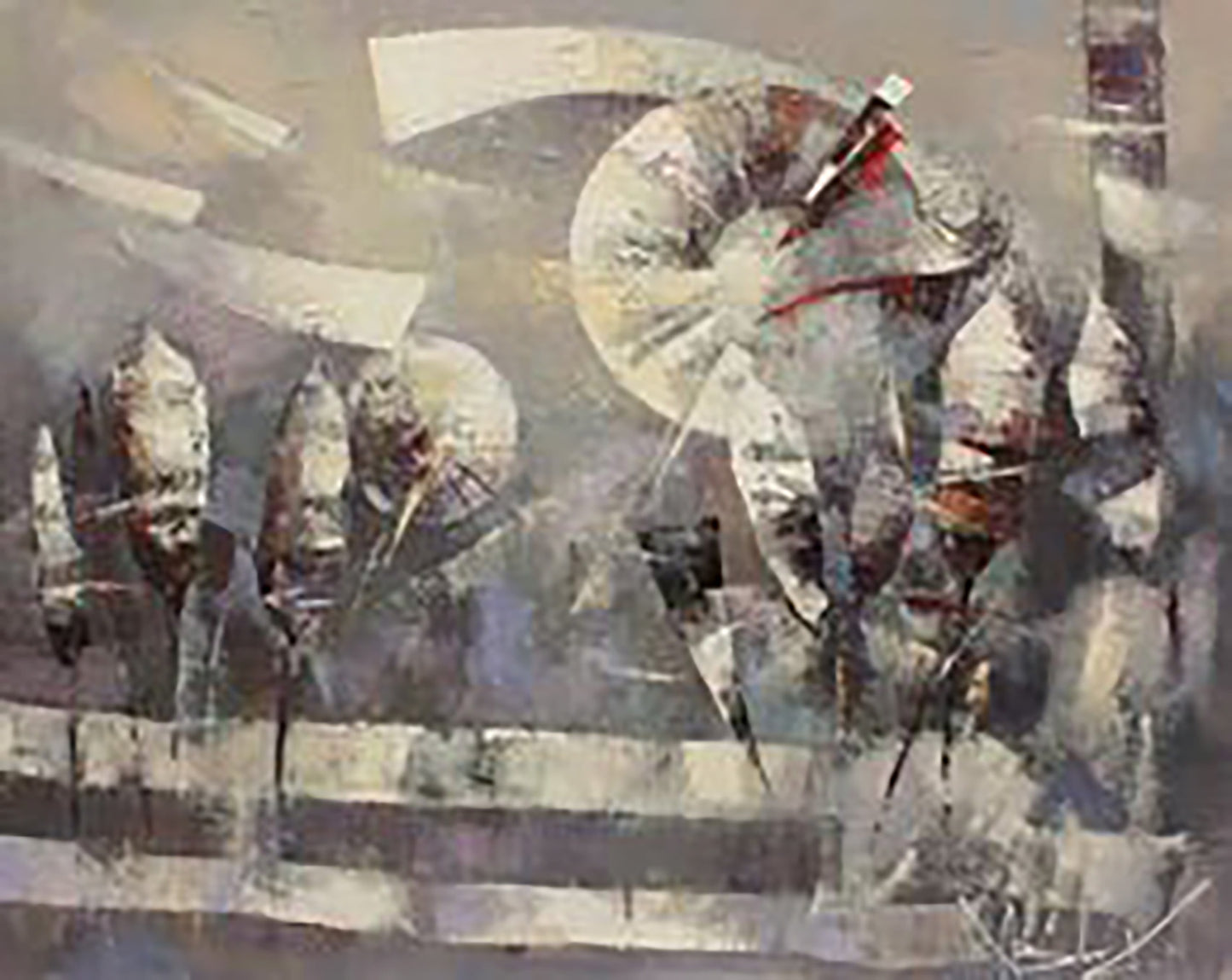 Oil painting Silver morning by Valentina Alekseevna Kozyar, abstract grays