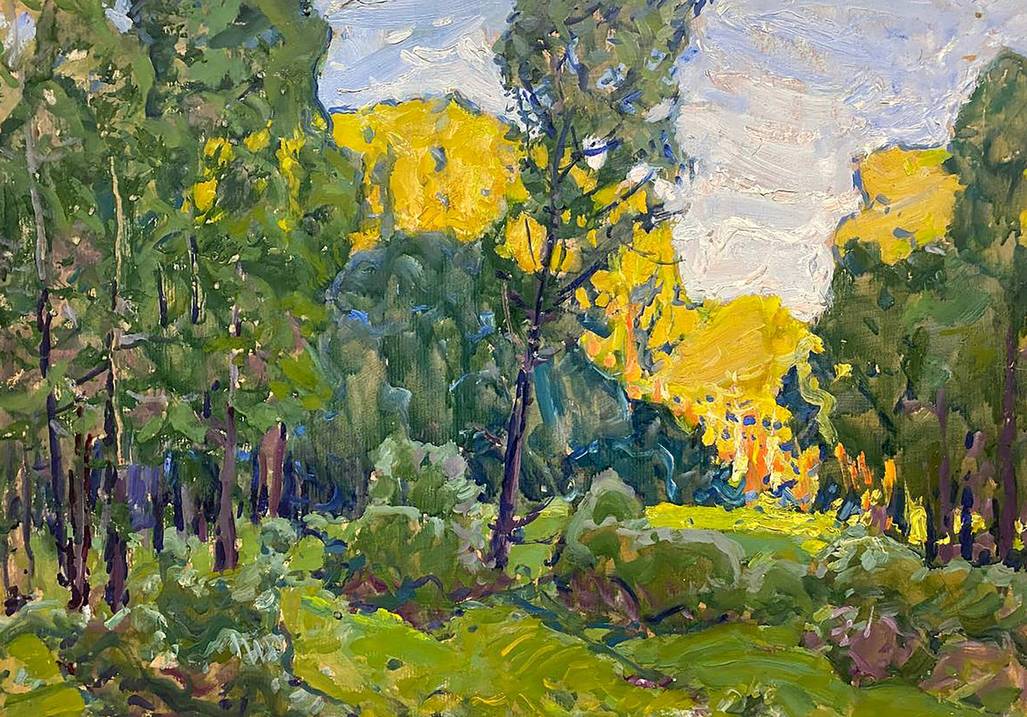 Vibrant impressionist oil painting Early autumn by Kolosovsky Georgy Sergeevich