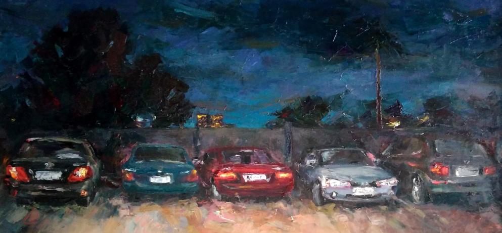 Oil painting Parking Alexander Nikolaevich Cherednichenko