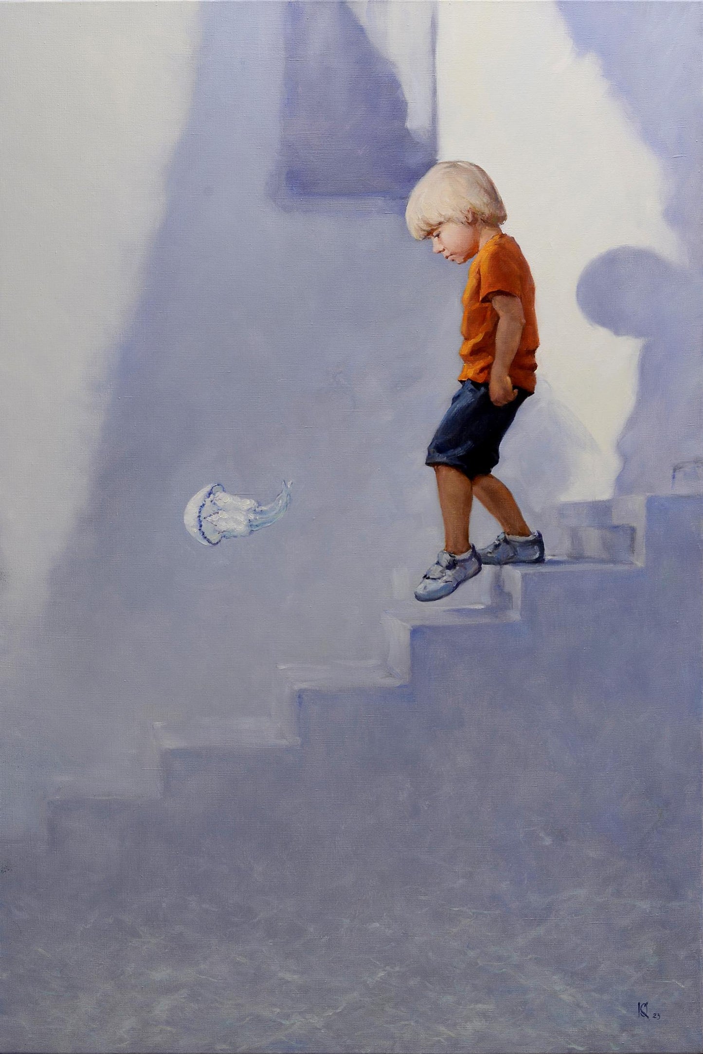 Oil painting The way to the water Oleg Kateryniuk