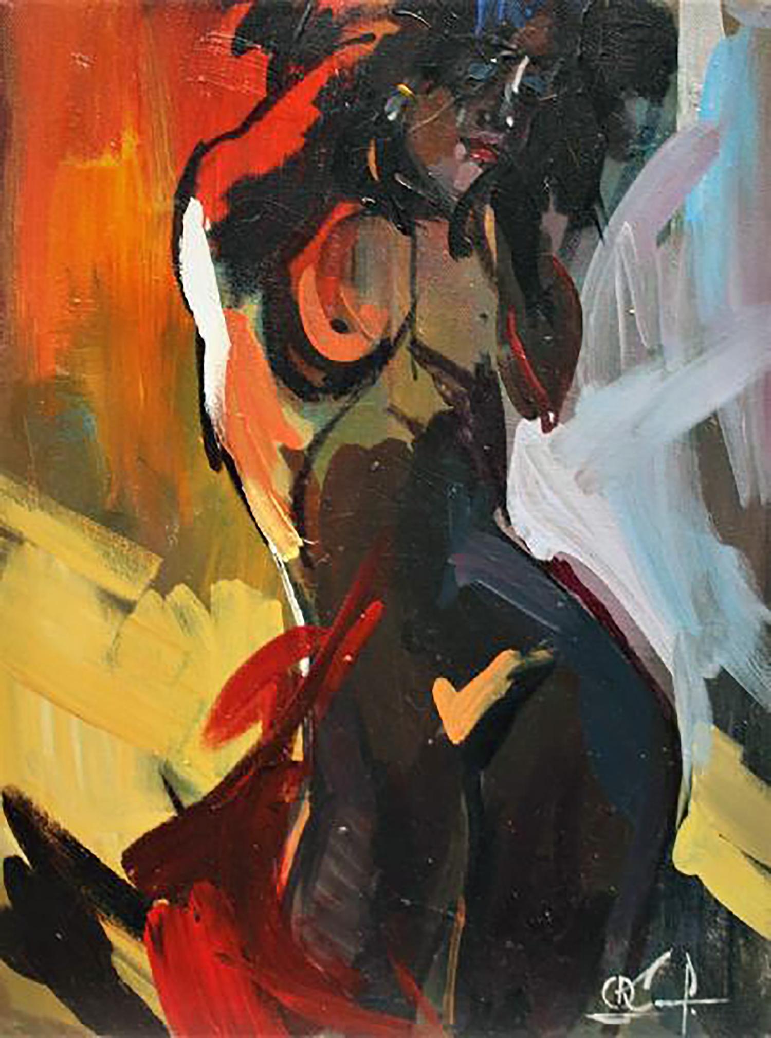 Oil painting In the warm rays Kozyar Yuri abstract expressionist bold strokes