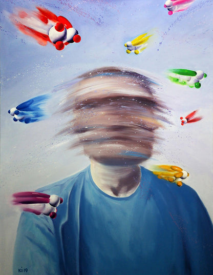 Oil painting Protein Curator Igor Konovalov
