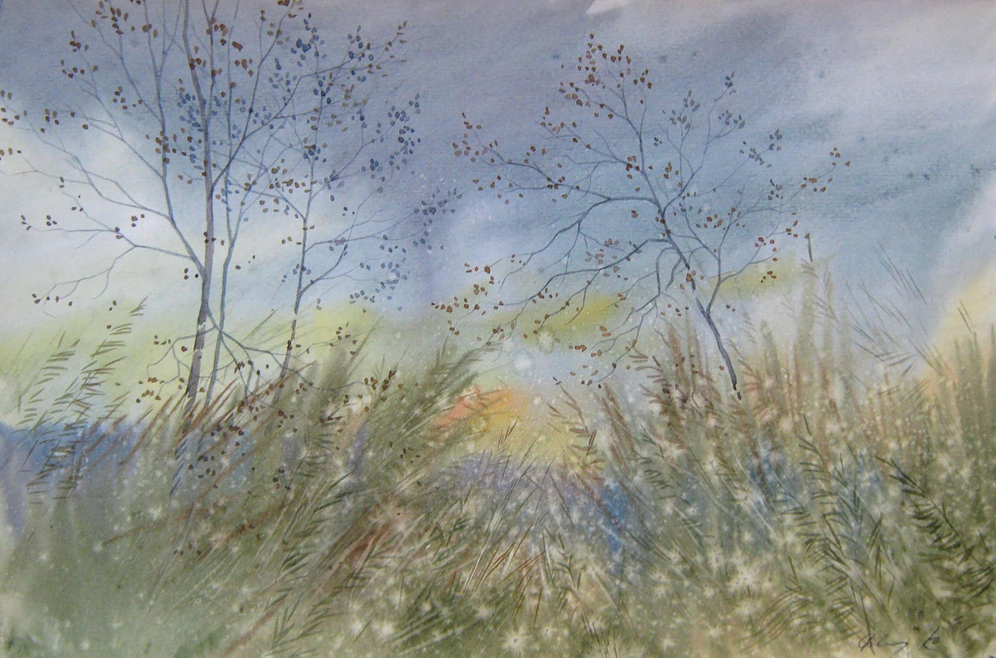 Watercolor painting November Savenets Valery