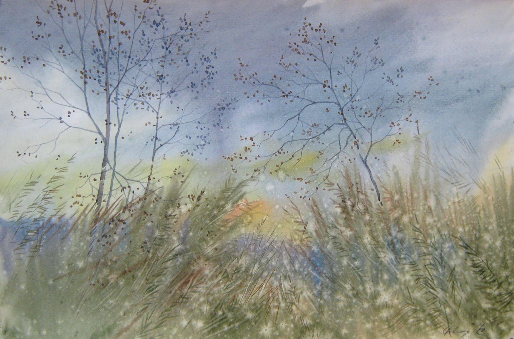 Watercolor painting November Savenets Valery