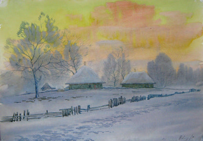 Watercolor painting Frosty Savenets Valery