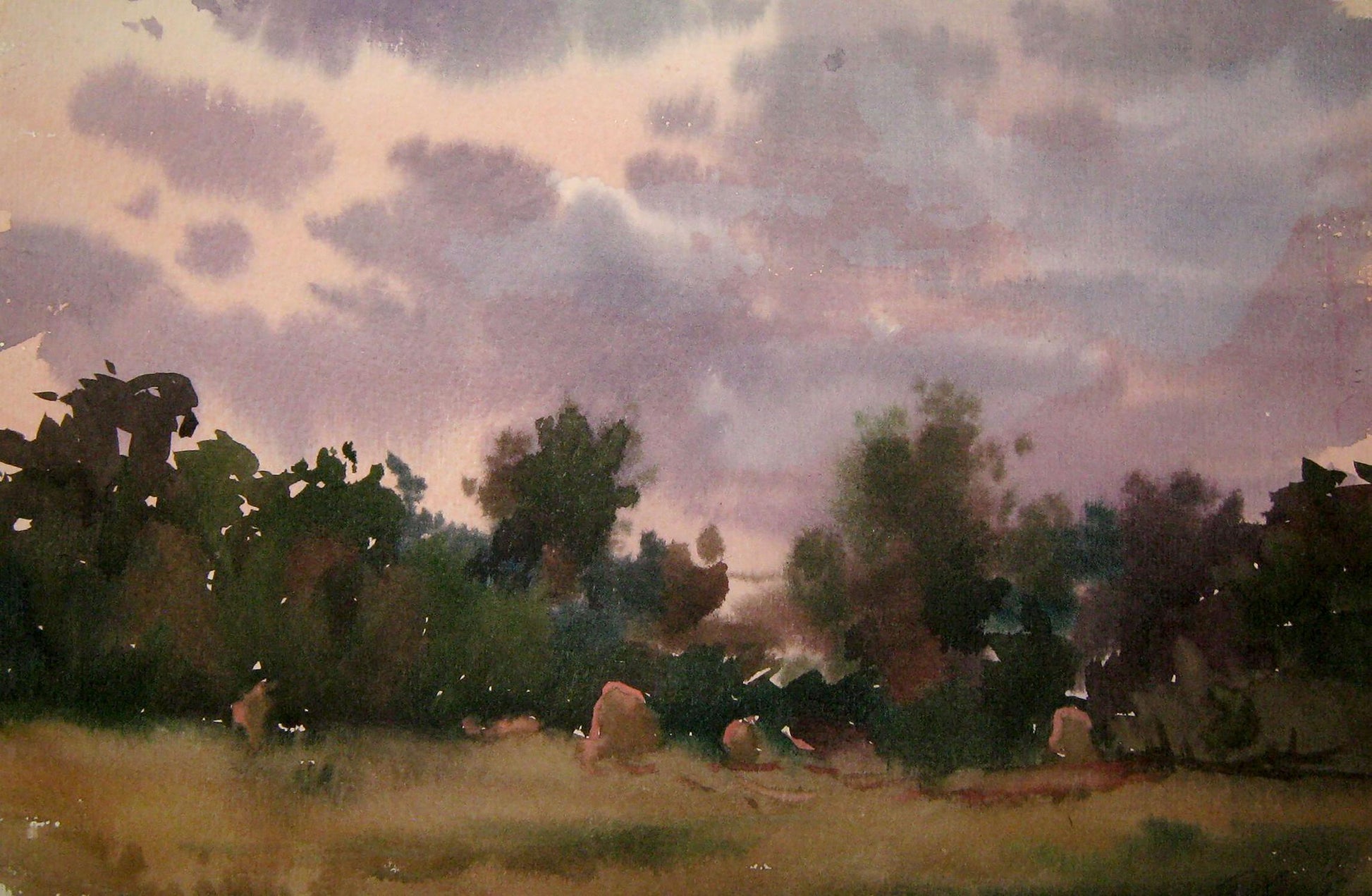 Watercolor painting Evening sketch Savenets Valery