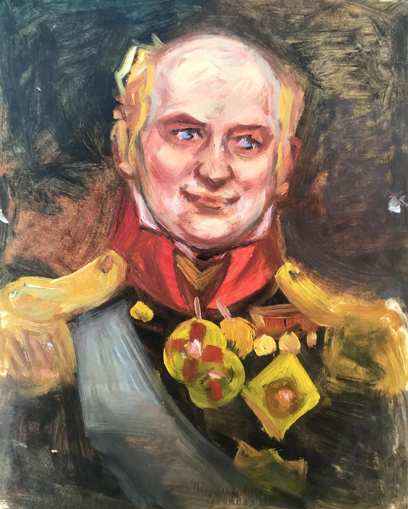 Oil painting portrait of General Alexander Arkadievich Litvinov in military attire