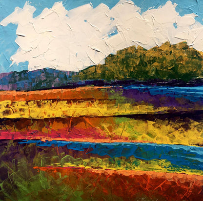 Oil painting Autumn has come by Zadorozhnya V.V. vibrant impasto landscape