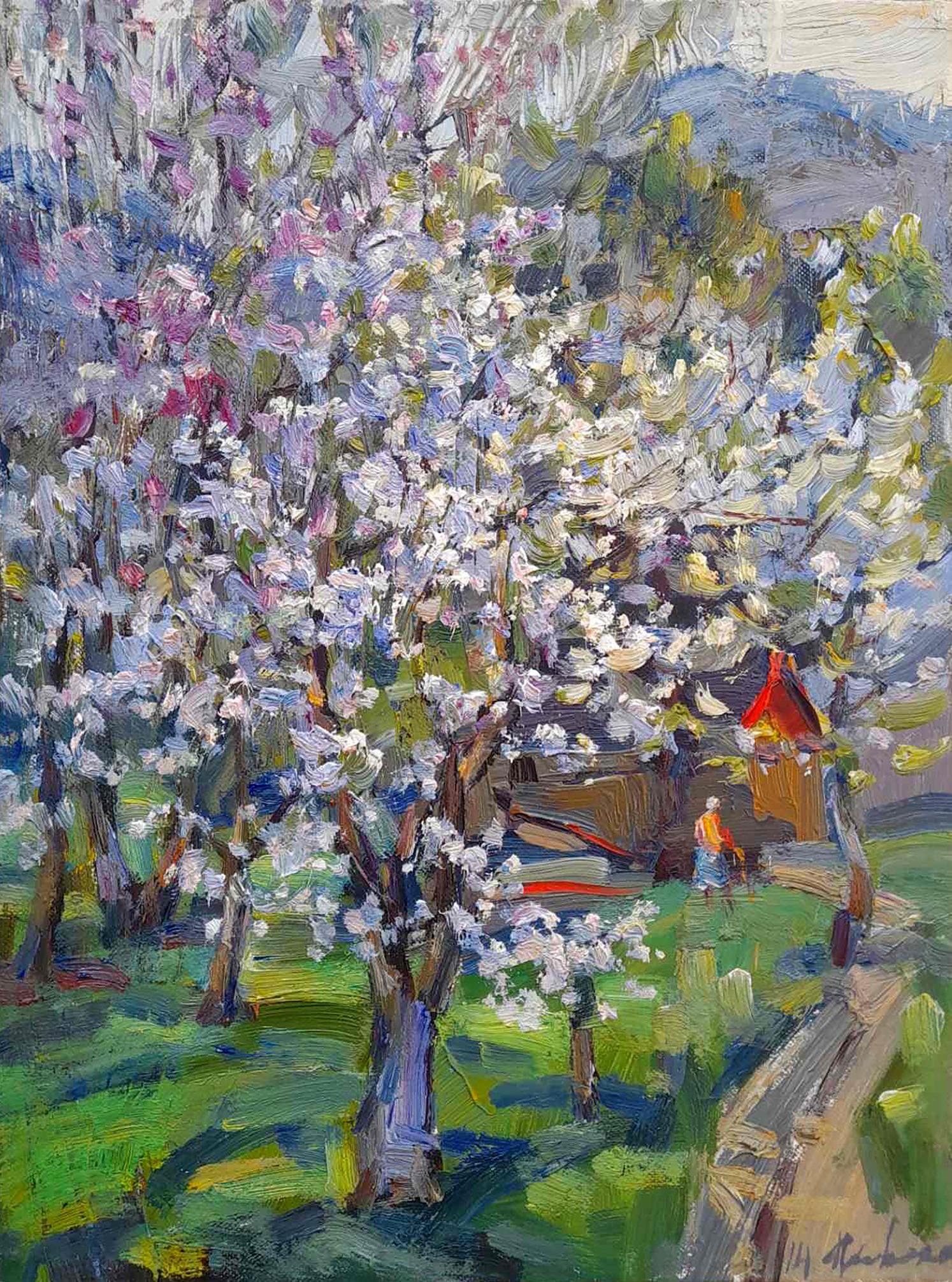Oil painting Return to the blooming garden Ivan Kovalenko