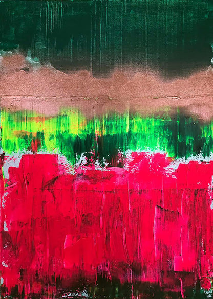 Vibrant Emotional Wave acrylic painting by Melezhik Olga with bold color bands