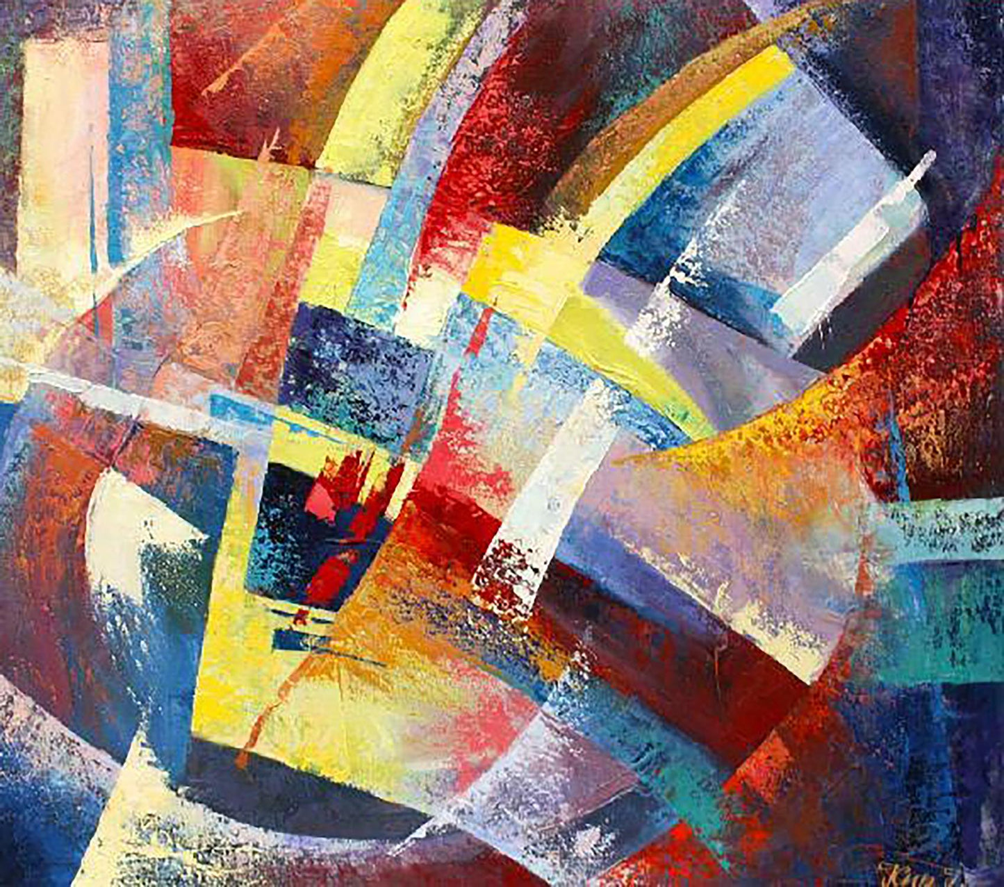 Vibrant abstract oil painting Heavenly and earthly by Kirilenko Ivan