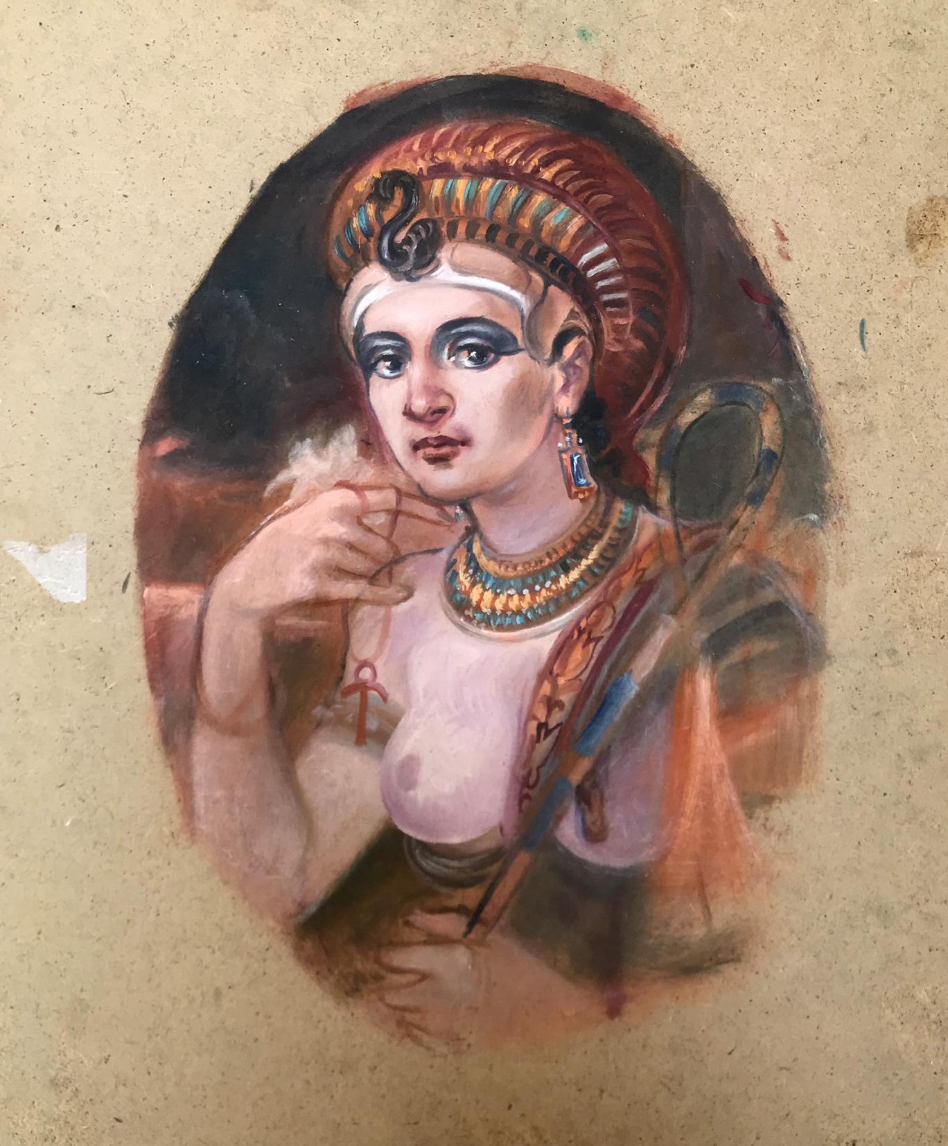 Oil painting of Egyptian woman portrait by Alexander Arkadievich Litvinov
