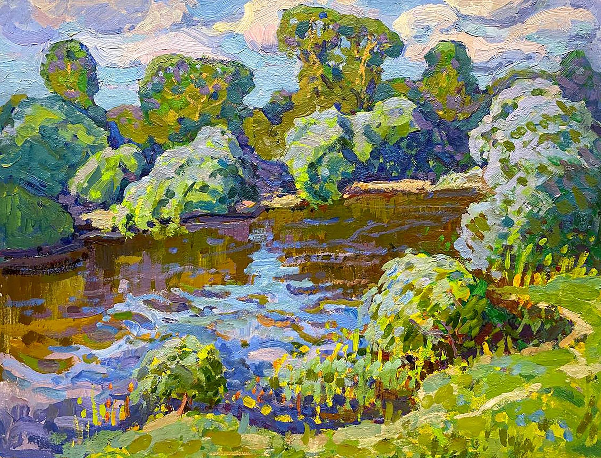 Vibrant impressionistic oil painting Summer day by Ruban Grigory Savelyevich