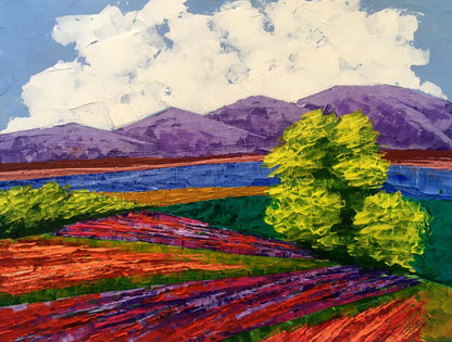 Vibrant impressionist oil painting Road to the Mountains by Zadorozhnya V. V