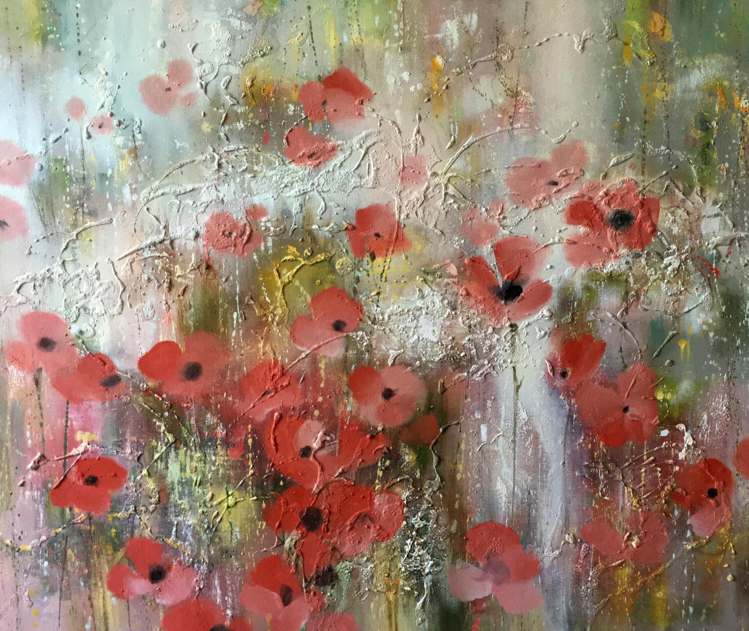 Abstract oil painnting Poppy field Anatoly Borisovich Tarabanov