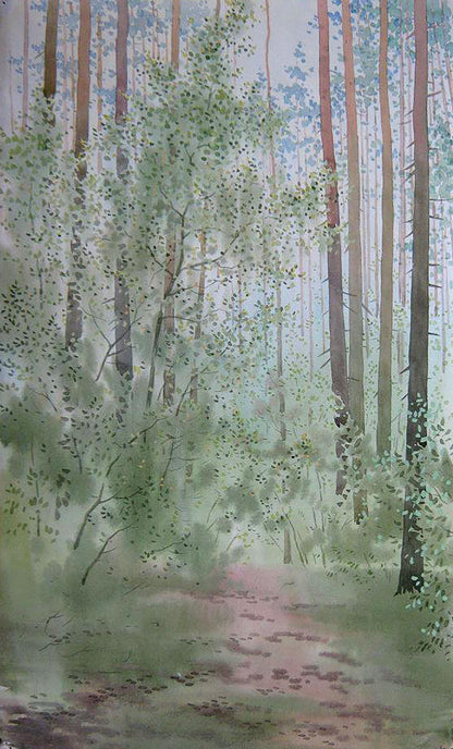 Watercolor painting May. Etude Savenets Valery