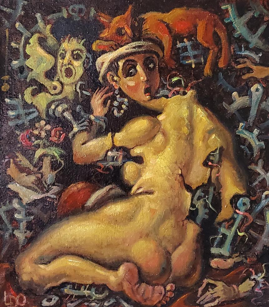 Surreal nude oil painting by Litvinov Daniil Olegovich Witchcraft