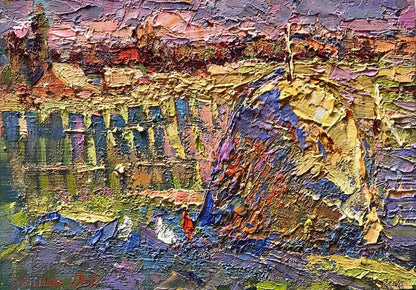 Oil painting Autumn rays Ivanyuk Oksana