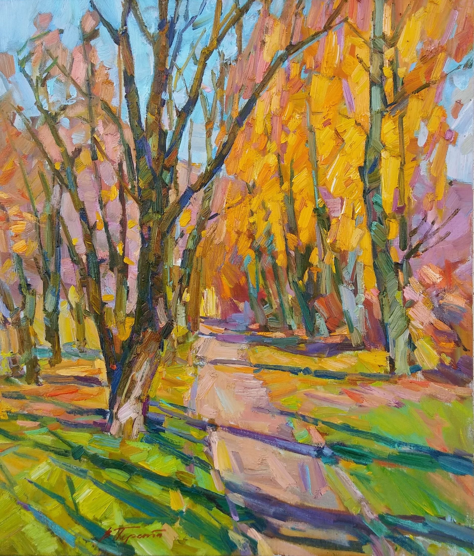 Oli painting Morning in the park Pereta Vyacheslav