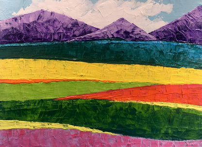 Oil painting Sunny day among the mountains by V. Zadorozhnya
