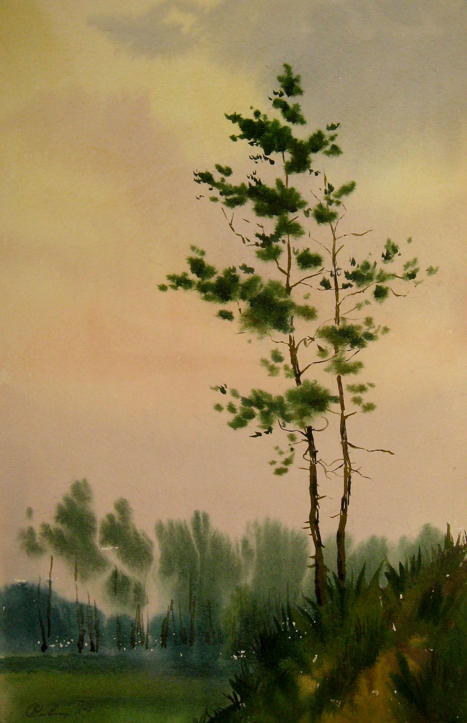 Watercolor painting Evening Savenets Valery