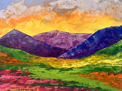 Vibrant impressionist oil painting By the Evening by V. Zadorozhnya