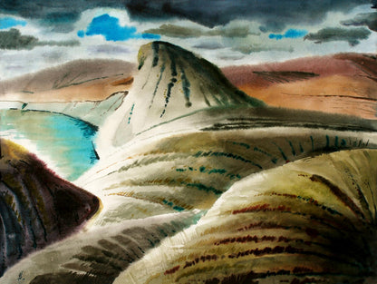Watercolor painting of Eastern C. mountains by Egor Shvachunov