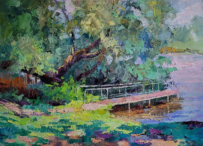 Oil painting A fallen poplar Serdyuk Boris Petrovich