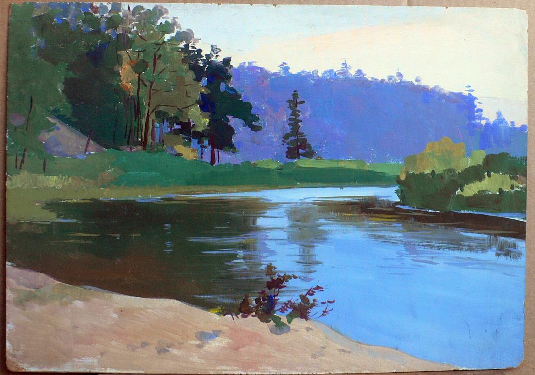 Serene tempera painting Joyful morning by Rodzyn Nikolay Ivanovich
