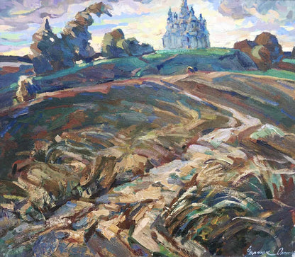 Oil painting The road to the temple Ivanyuk Alex