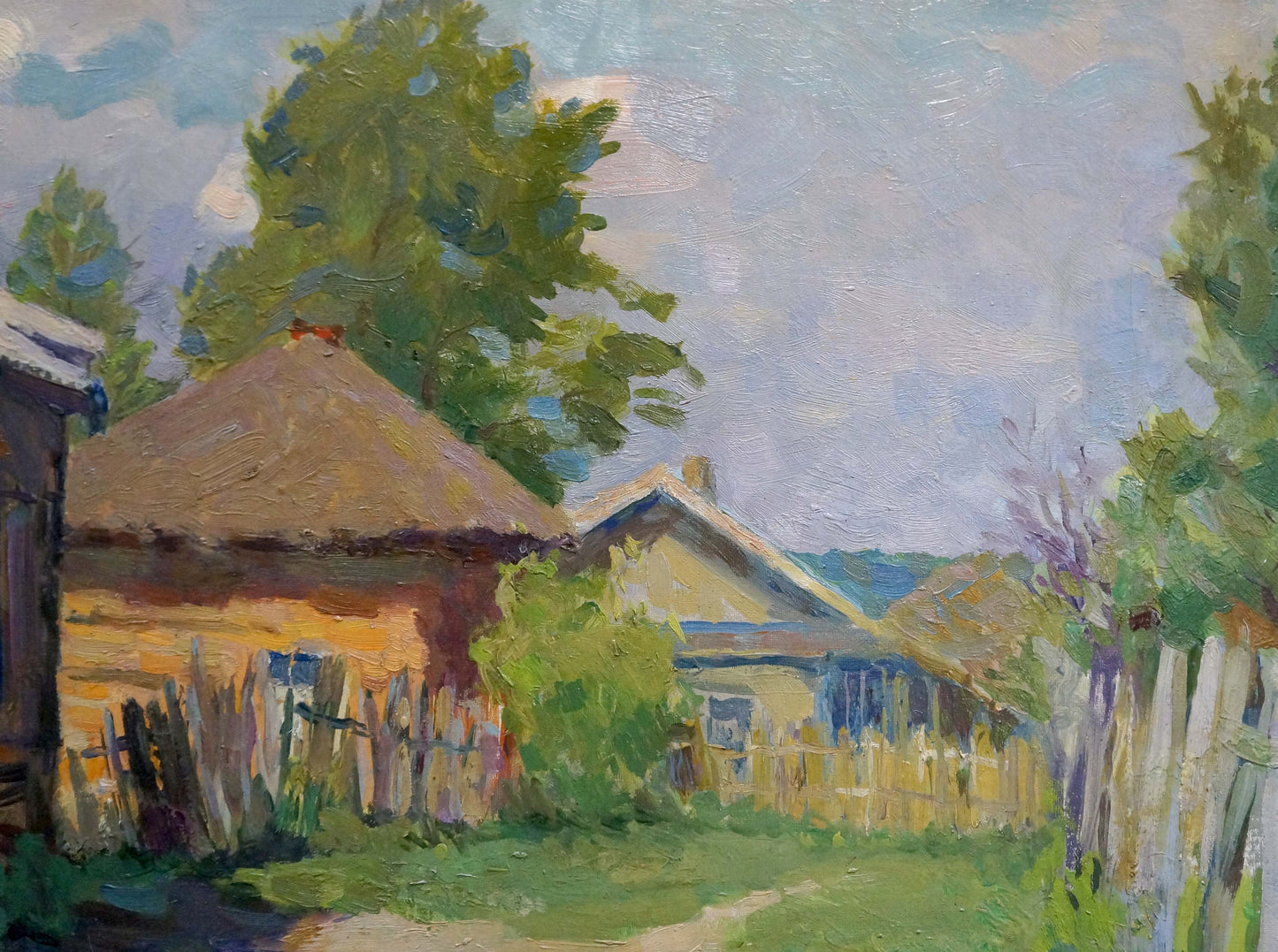 Oil painting of rustic village house by Pavlyuk Nikolay Artemovich