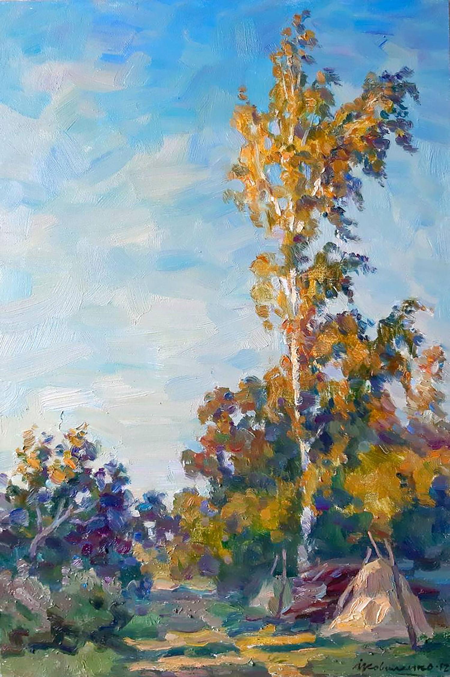 Oil painting Halt in the forest Kovalenko Ivan Mikhailovich