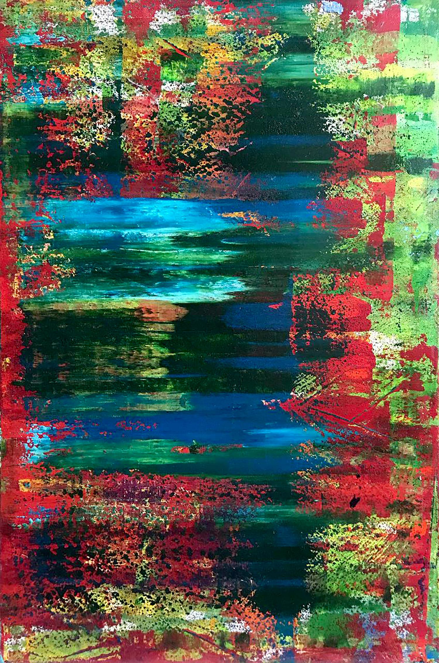 Vibrant abstract acrylic painting Autumn Speed by Melezhik Olga