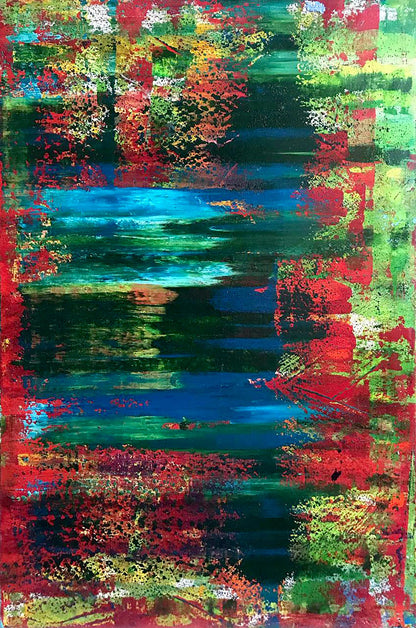 Vibrant abstract acrylic painting Autumn Speed by Melezhik Olga