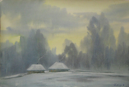 Watercolor painting Somewhere on the edge Savenets Valery