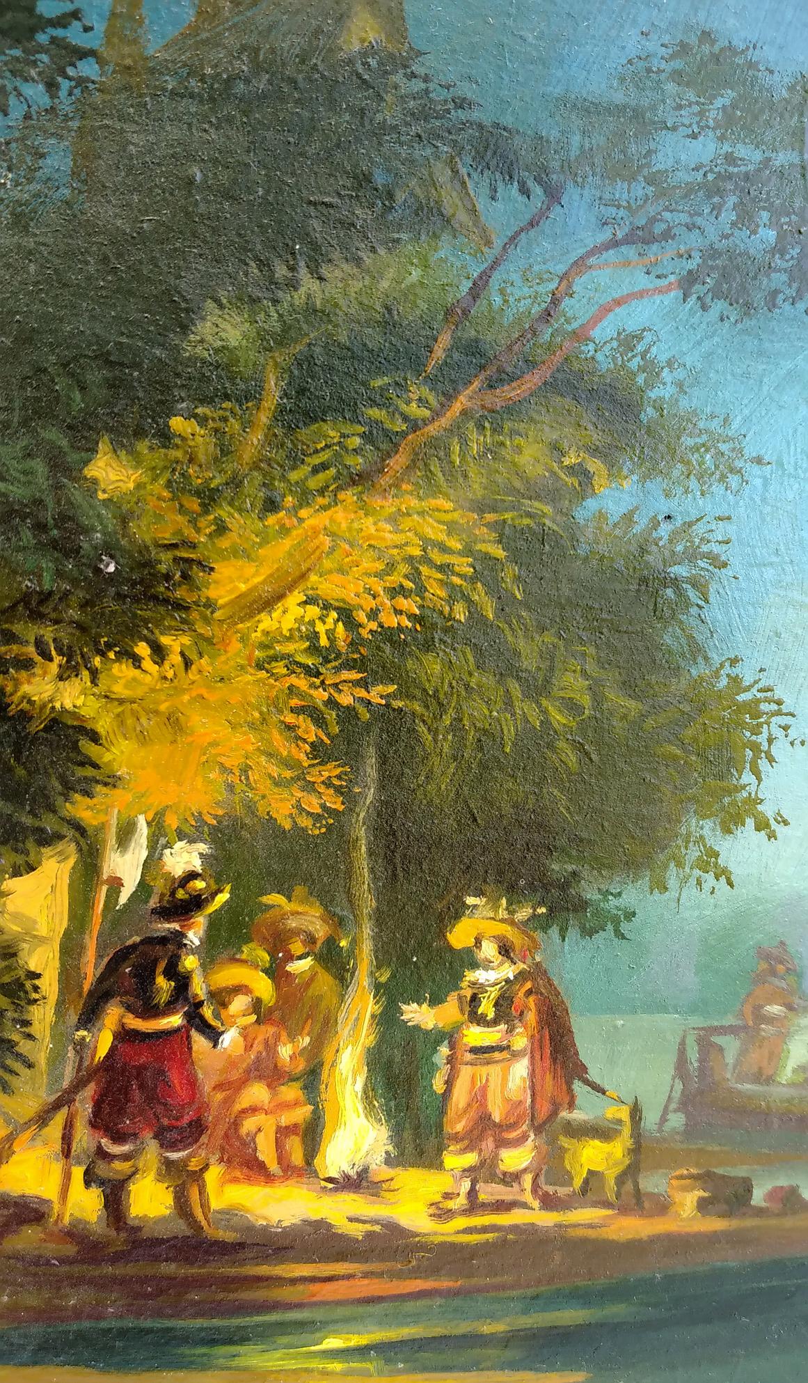 Oil painting of moonlight night by Alexander Arkadievich Litvinov