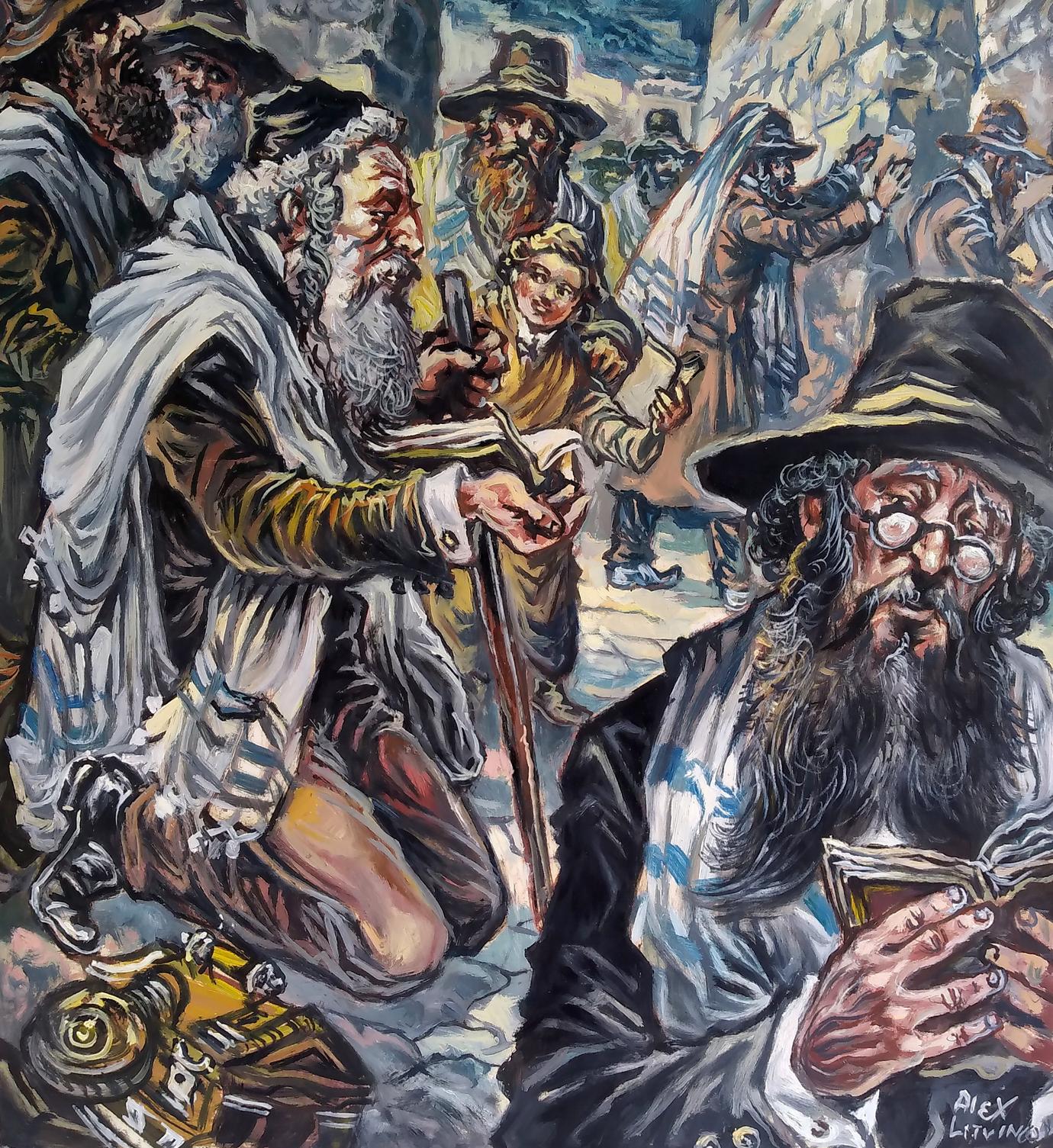 Oil painting On the Square by Alexander Arkadievich Litvinov