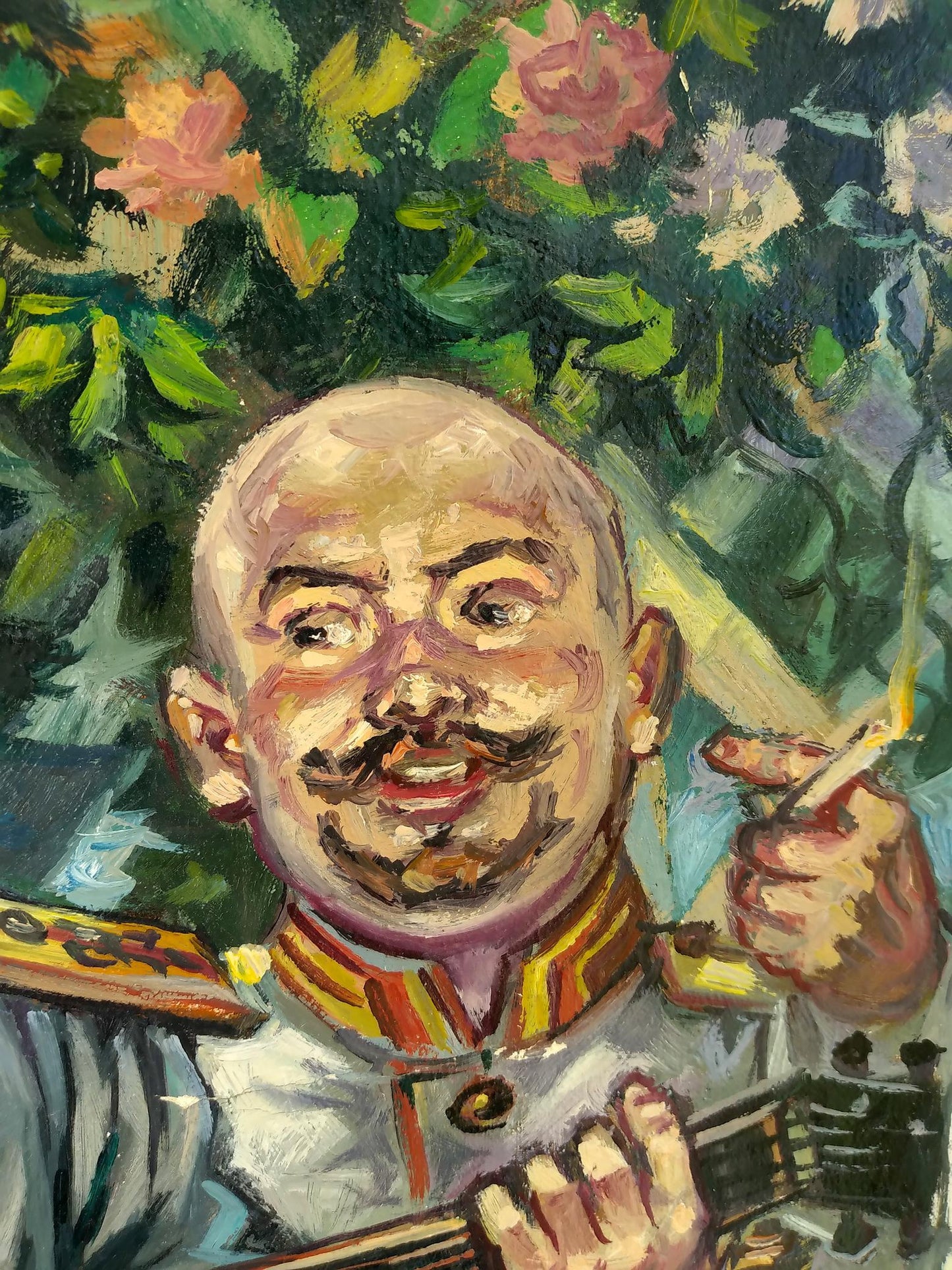 Oil painting Soldiers Rest by Alexander Arkadievich Litvinov