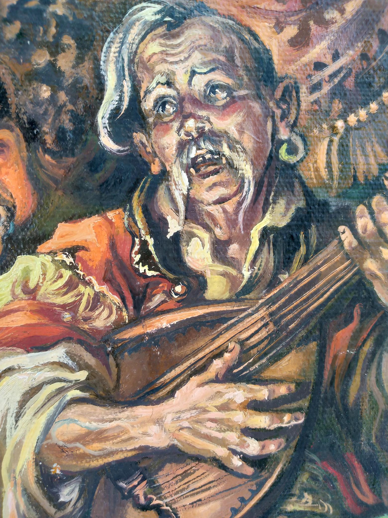 Oil painting of two Cossacks by Alexander Arkadievich Litvinov