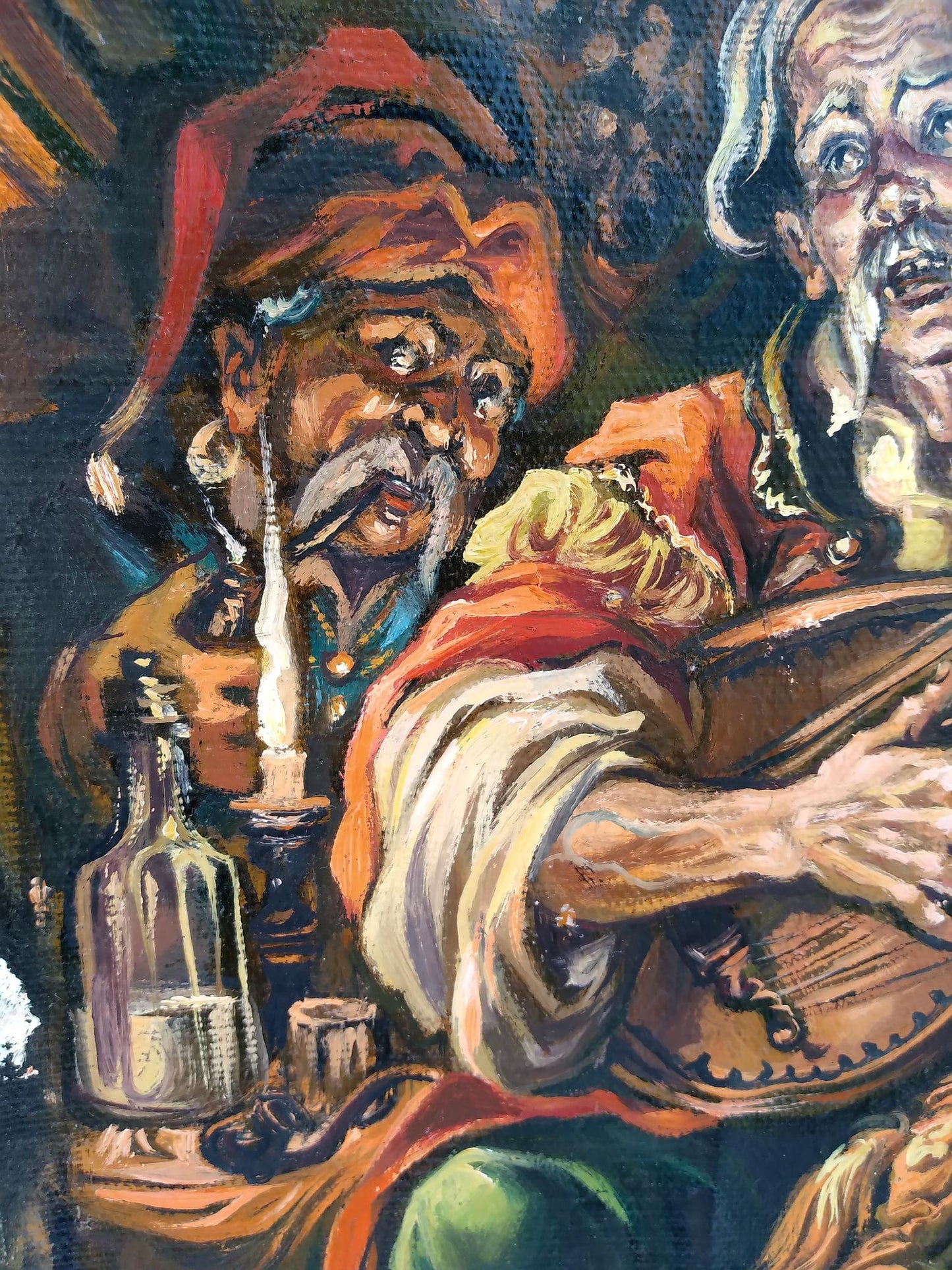 Oil painting portrait of two Cossacks by Alexander Arkadievich Litvinov